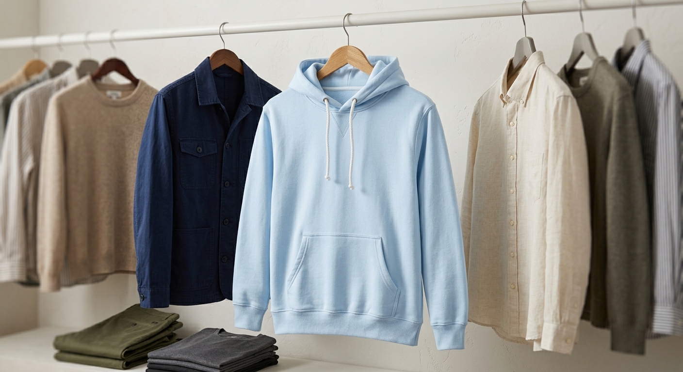 Wardrobe of hoodies